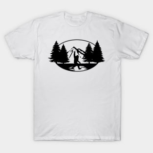 Funny bigfoot mountain t shirt T-Shirt